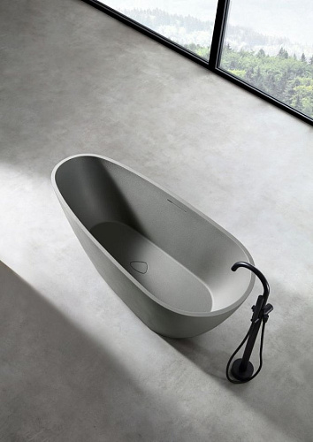 Ванна отдельностоящая ABBER AM9911MLG 170x75 универсальная, светло-серый матовая, искусственный камень Ванна отдельностоящая ABBER AM9911MLG 170x75 универсальная, светло-серый матовая, искусственный камень