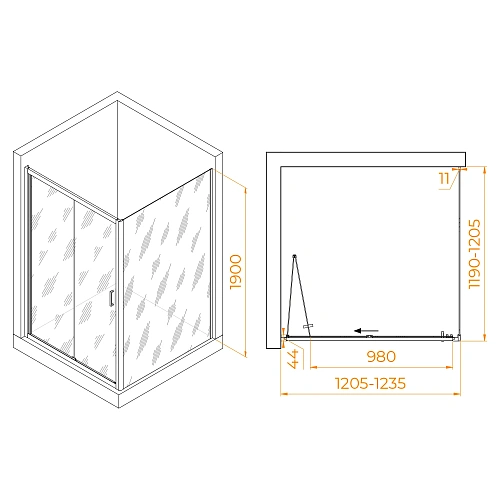 Душевой уголок RGW PA-132B (PA-21B+Z-050-5B) 1200x1200 мм 060813222-14 черный Easy Clean Душевой уголок RGW PA-132B (PA-21B+Z-050-5B) 1200x1200 мм 060813222-14 черный Easy Clean