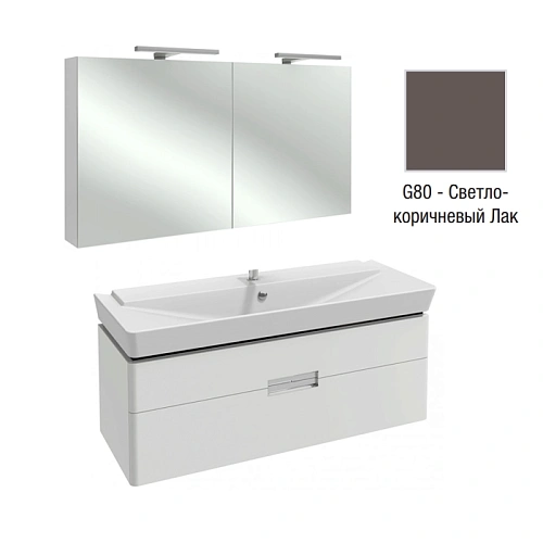 Комплект мебели 120 см Jacob Delafon Reve , светло-коричневый блестящий, 2 зеркальные дверцы, с подс E4800-00+EB1137-G80+EB798RU-G80 Комплект мебели 120 см Jacob Delafon Reve , светло-коричневый блестящий, 2 зеркальные дверцы, с подс E4800-00+EB1137-G80+EB798RU-G80