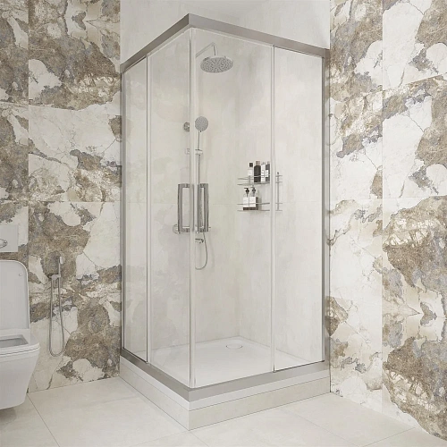 Душевой уголок STWORKI Дублин 100x100 см профиль хром матовый, прозрачное стекло, квадратный 409059 Душевой уголок STWORKI Дублин 100x100 см профиль хром матовый, прозрачное стекло, квадратный 409059