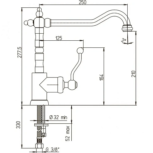 Смеситель для раковины Paini Ovo 86CR205 без донного клапана Смеситель для раковины Paini Ovo 86CR205 без донного клапана