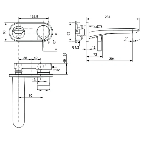 Смеситель для раковины Ideal Standard MELANGE A5591AA Смеситель для раковины Ideal Standard MELANGE A5591AA