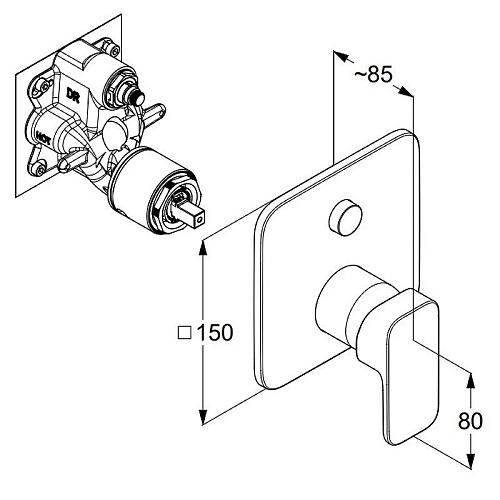 Смеситель для ванны Kludi RENON 427590575 хром Смеситель для ванны Kludi RENON 427590575 хром