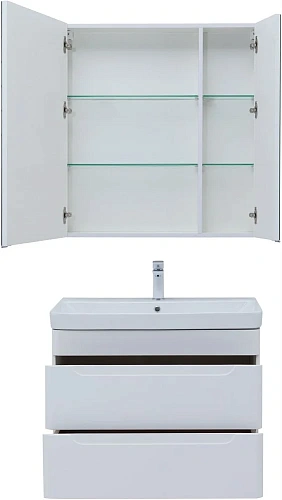 Комплект мебели Aquanet София 80 белый глянец (2 ящика) 00274199 Комплект мебели Aquanet София 80 белый глянец (2 ящика) 00274199