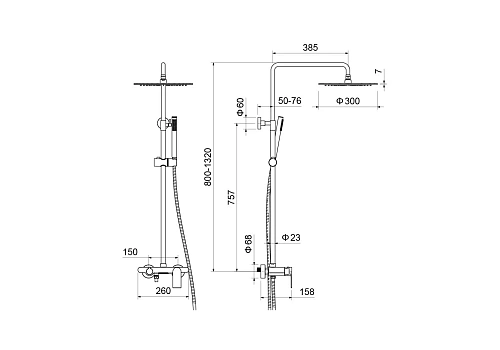 Душевая система Aquatek ЛИРА AQ2440CR Хром Душевая система Aquatek ЛИРА AQ2440CR Хром