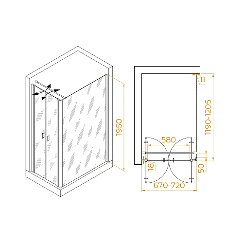 Душевой уголок RGW PA-144B (PA-104B+Z-050-2B+O-104B) 700x1200 мм 060814472-014 черный Easy Clean Душевой уголок RGW PA-144B (PA-104B+Z-050-2B+O-104B) 700x1200 мм 060814472-014 черный Easy Clean