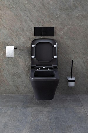 Унитаз подвесной Allen Brau Infinity 4.21011.AN с крышкой, антрацит