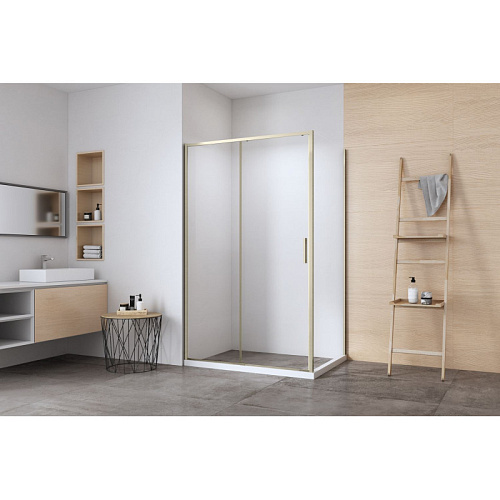 Душевая дверь Aquanet Pleasure Evo 160 AE65-N160-GBT профиль золото-никель браш, прозрачное стекло Душевая дверь Aquanet Pleasure Evo 160 AE65-N160-GBT профиль золото-никель браш, прозрачное стекло