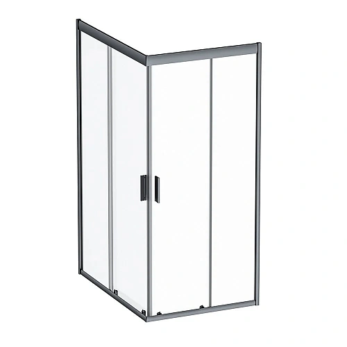 Душевой уголок AM.PM Gem W90G-404-120290-BT Twin Slide 120x90, профиль черный матовый, стекло прозрачное Душевой уголок AM.PM Gem W90G-404-120290-BT Twin Slide 120x90, профиль черный матовый, стекло прозрачное