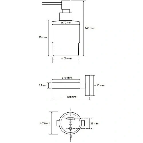 Дозатор жидкого мыла Bemeta Amber 155109102 Дозатор жидкого мыла Bemeta Amber 155109102