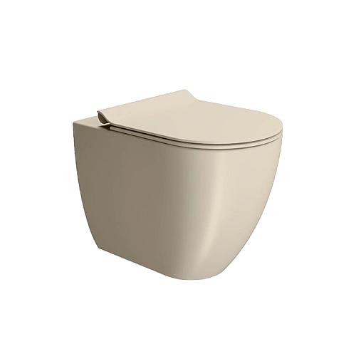 Унитаз приставной GSI PURA безободковый Swirlflush бежевый матовый (881008) без сиденья Унитаз приставной GSI PURA безободковый Swirlflush бежевый матовый (881008) без сиденья