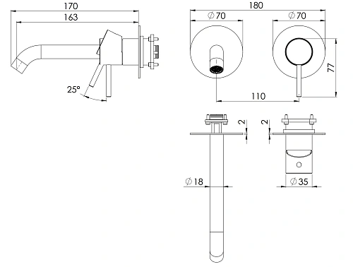 Смеситель для раковины Remer X Style X15PWBNO, черный матовый Смеситель для раковины Remer X Style X15PWBNO, черный матовый