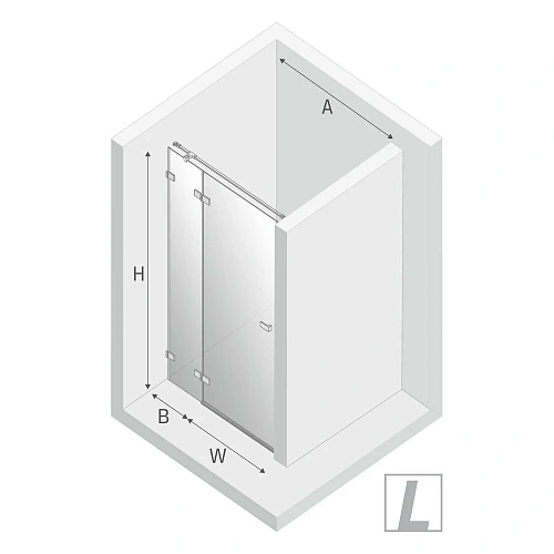 Душевая дверь NEW TRENDY AVEXA 140x200 EXK-1453 хром Душевая дверь NEW TRENDY AVEXA 140x200 EXK-1453 хром