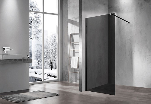 Душевая перегородка Vincea Walk-In VSW-1H120CGB,1200x2000, черный матовый, стекло тонированное Душевая перегородка Vincea Walk-In VSW-1H120CGB,1200x2000, черный матовый, стекло тонированное