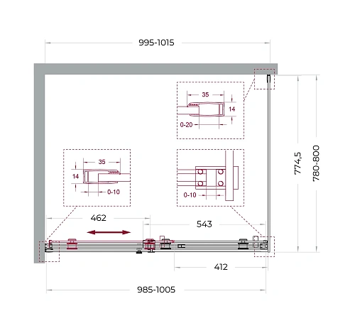 Душевой уголок BelBagno SOFT_CLOSE-2-AH-1-100/80-C-GM 100x80 см, профиль оружейная сталь, стекло прозрачное Душевой уголок BelBagno SOFT_CLOSE-2-AH-1-100/80-C-GM 100x80 см, профиль оружейная сталь, стекло прозрачное