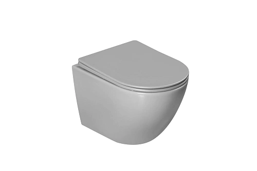 Унитаз подвесной Vincea Globo VT1-14TMG Tornado, серый матовый, ультратонкое soft-close сиденье Унитаз подвесной Vincea Globo VT1-14TMG Tornado, серый матовый, ультратонкое soft-close сиденье