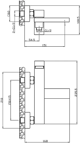 Смеситель для ванны STWORKI Нюборг NU-03b 550754 Смеситель для ванны STWORKI Нюборг NU-03b 550754