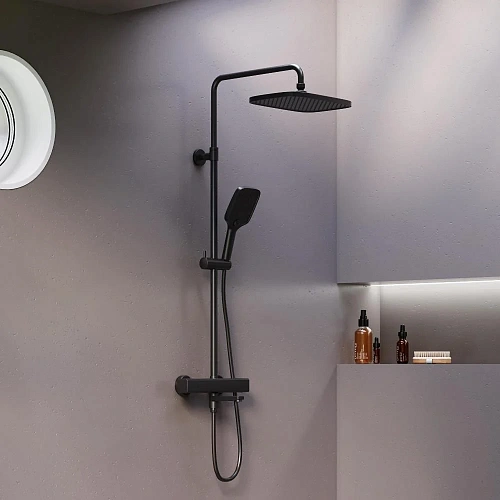 Душевая система Damixa Gala 953810300 с термостом, черный Душевая система Damixa Gala 953810300 с термостом, черный
