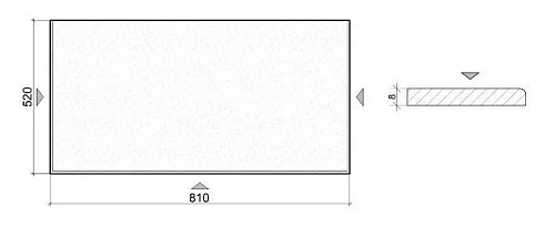 Столешница Armadi Art 853-080-GF стекло 80см прямая золото поталь Столешница Armadi Art 853-080-GF стекло 80см прямая золото поталь