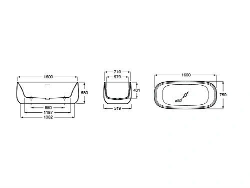 Ванна из искусственного камня Roca Beyond Surfex 160х75 248465000 Ванна из искусственного камня Roca Beyond Surfex 160х75 248465000