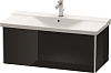 Картинка анонса товара «тумба под раковину duravit xsquare xs408204040 подвесная 101 см черный глянцевый»