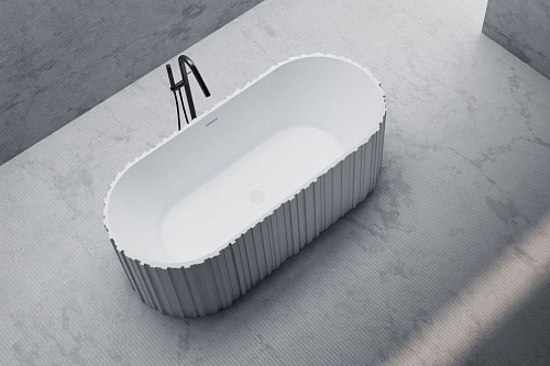 Ванна отдельностоящая ABBER AS9653 170x75 универсальная, белая матовая, искусственный камень Ванна отдельностоящая ABBER AS9653 170x75 универсальная, белая матовая, искусственный камень