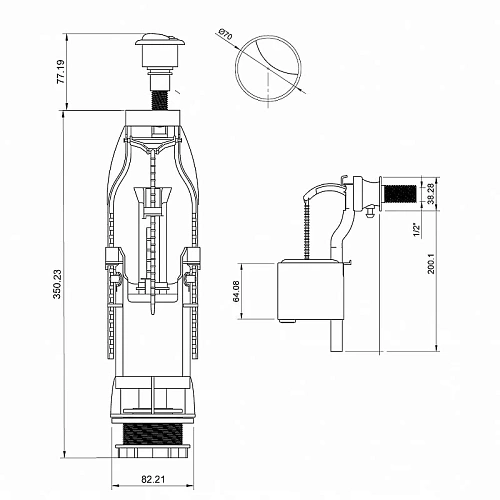 Арматура для бачка BERGES Eko 22 030622 Арматура для бачка BERGES Eko 22 030622
