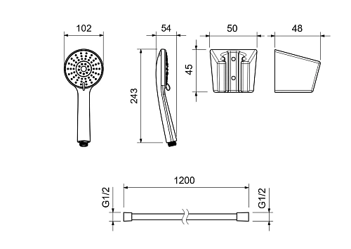 Душевой гарнитур Aquatek БЕТТА AQ2032MB Черный матовый Душевой гарнитур Aquatek БЕТТА AQ2032MB Черный матовый
