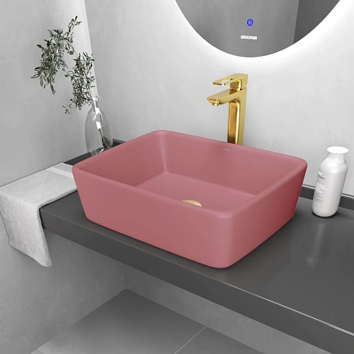 Раковина GROSSMAN Color GR-3016PIM (480x370x130) розовая матовая Раковина GROSSMAN Color GR-3016PIM (480x370x130) розовая матовая