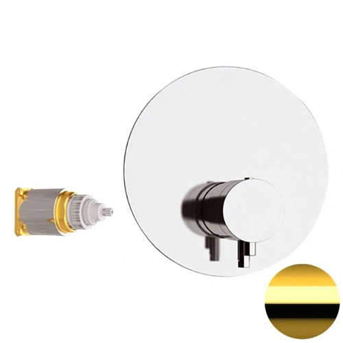 Смеситель для душа Remer Elegance NT30KBDO термостатический, золото глянцевое Смеситель для душа Remer Elegance NT30KBDO термостатический, золото глянцевое