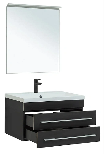 Комплект мебели Aquanet Верона 75 черный матовый 00287638 Комплект мебели Aquanet Верона 75 черный матовый 00287638