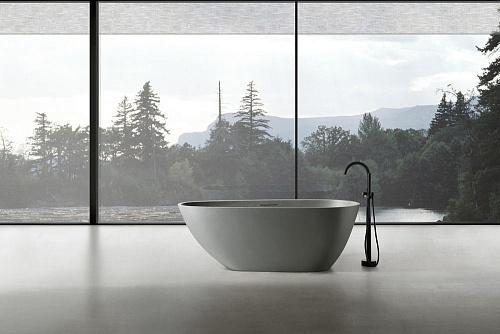 Ванна отдельностоящая ABBER AM9911MLG 170x75 универсальная, светло-серый матовая, искусственный камень Ванна отдельностоящая ABBER AM9911MLG 170x75 универсальная, светло-серый матовая, искусственный камень