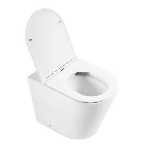 Унитаз приставной BelBagno FLAY-R BB1003CBR/BB870SC безободковый с сиденьем Унитаз приставной BelBagno FLAY-R BB1003CBR/BB870SC безободковый с сиденьем