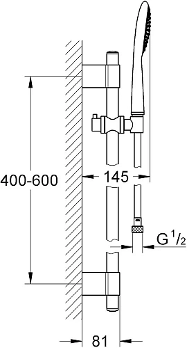 Душевой гарнитур GROHE Rainshower Solo 100, хром (2752800) Душевой гарнитур GROHE Rainshower Solo 100, хром (2752800)