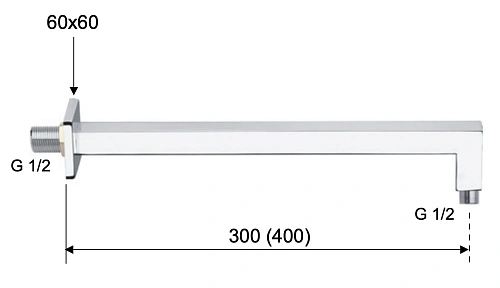 Кронштейн верхнего душа Remer 348S30CFP, черный брашированный хром 30 см Кронштейн верхнего душа Remer 348S30CFP, черный брашированный хром 30 см