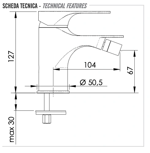 Смеситель для биде Remer Class Line L21 Смеситель для биде Remer Class Line L21