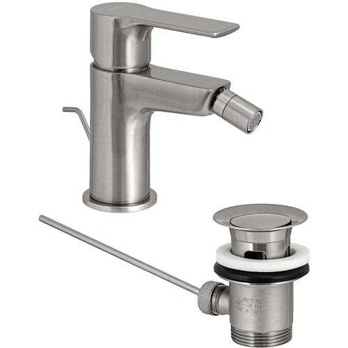 Смеситель для биде Remer Energy EY20NPO, никель матовый брашированный Смеситель для биде Remer Energy EY20NPO, никель матовый брашированный