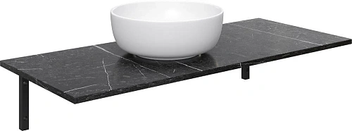 Комплект мебели DIWO Элиста 120 чёрный мрамор, с раковиной Moduo 40 RING 555909 Комплект мебели DIWO Элиста 120 чёрный мрамор, с раковиной Moduo 40 RING 555909