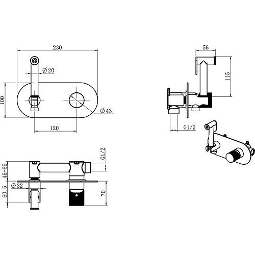 Гигиенический душ Boheme Stick 127-BG DIAMOND GOLD Гигиенический душ Boheme Stick 127-BG DIAMOND GOLD