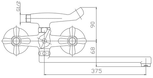 Смеситель для ванны Haiba HB2225, хром Смеситель для ванны Haiba HB2225, хром