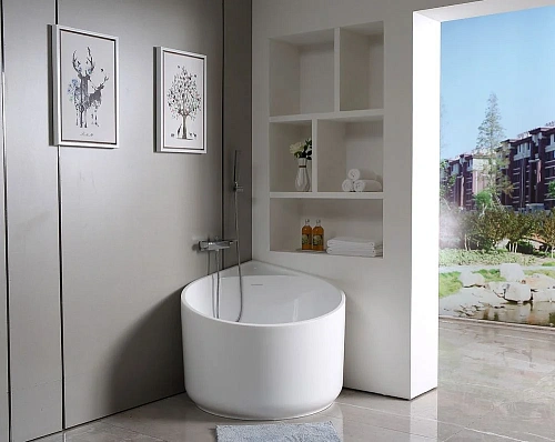 Акриловая ванна ABBER AB9305 95x95 универсальная, белая Акриловая ванна ABBER AB9305 95x95 универсальная, белая