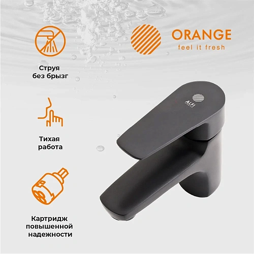 Смеситель для раковины Orange Loop M26-021b черный Смеситель для раковины Orange Loop M26-021b черный