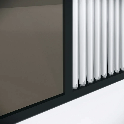 Душевая перегородка Niagara Nova NG-481-90FBLACK (90х200) черный матовый, стекло рифленое/тонированное Душевая перегородка Niagara Nova NG-481-90FBLACK (90х200) черный матовый, стекло рифленое/тонированное