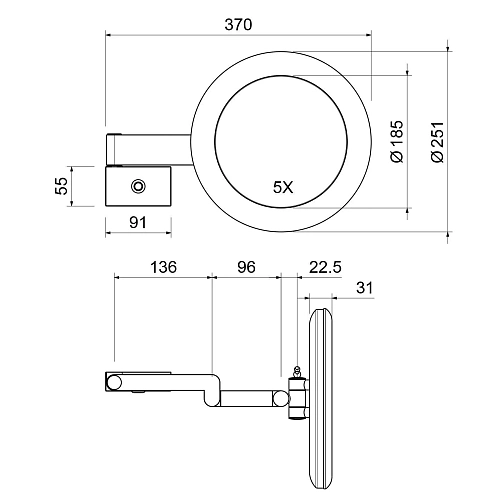 Зеркало косметическое Timo Petruma 15276/17 с подсветкой золото матовое Зеркало косметическое Timo Petruma 15276/17 с подсветкой золото матовое