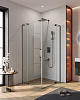 Картинка анонса товара «душевой уголок cezares slider-ah-2-80/90-100/110-c-gm 80-90x100-110см стекло прозрачное, профиль оружейная сталь»