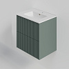 Тумба с раковиной La Fenice TERRA TWIN Grigio 60 NFNC-01-TER-G-60-2-3-60 серо-зеленая матовая