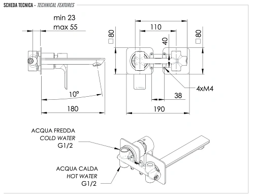 Смеситель для раковины Remer Energy EY15P Смеситель для раковины Remer Energy EY15P