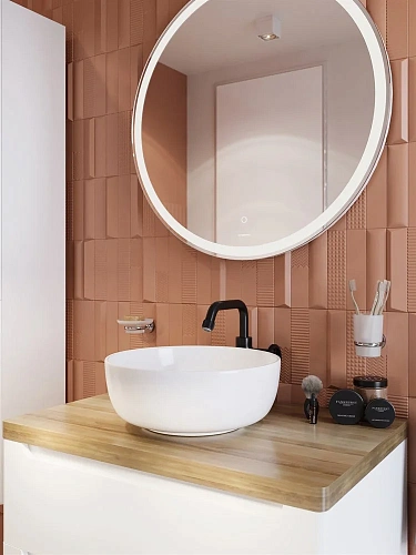 Тумба с раковиной STWORKI Берген 80 белая со светлой столешницей, Moduo 40 RING 549470 Тумба с раковиной STWORKI Берген 80 белая со светлой столешницей, Moduo 40 RING 549470