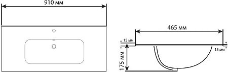 Раковина Aquanet Flat 90 черная матовая 00329256 Раковина Aquanet Flat 90 черная матовая 00329256