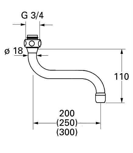 Излив для кухни 1/2 дюйма GROHE хром (13084000) Излив для кухни 1/2 дюйма GROHE хром (13084000)
